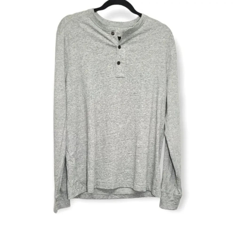 J Crew Men's Long Sleeve‎ Gray Pullover T-shirt Size Medium 100% Cotton